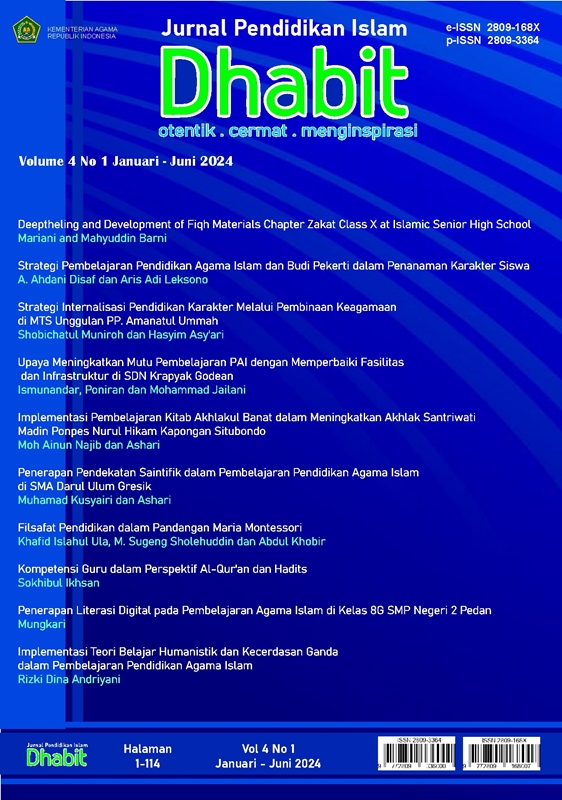 					View Vol. 4 No. 1 (2024): Jurnal Dhabit : Jurnal Pendidikan Islam
				