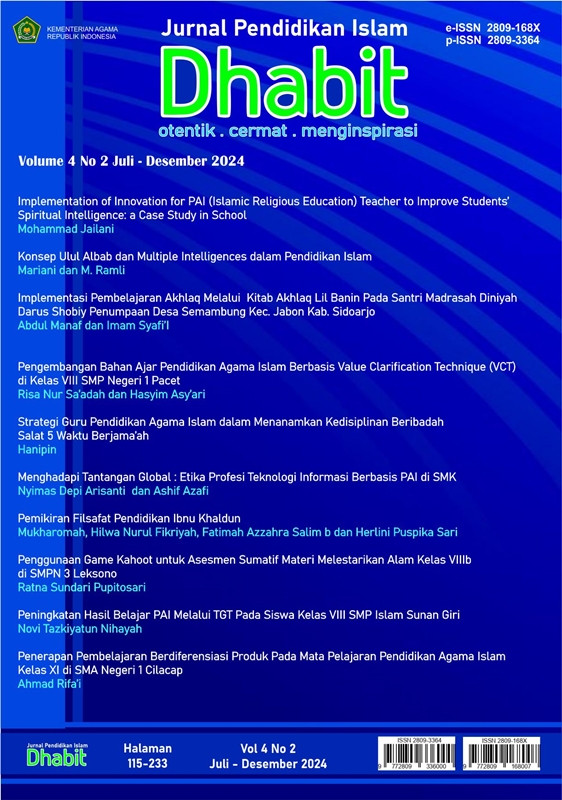 					View Vol. 4 No. 2 (2024): Jurnal Dhabit : Jurnal Pendidikan Islam
				